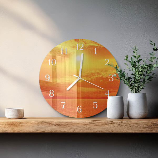 Ronde glazen klok Zonnig