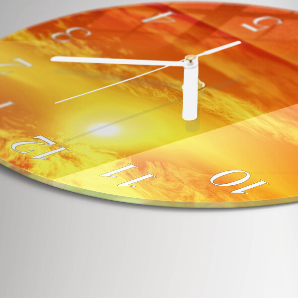 Ronde glazen klok Zonnig