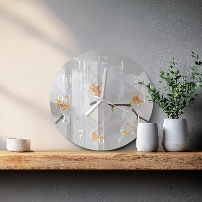 Ronde glazen klok Orchidee