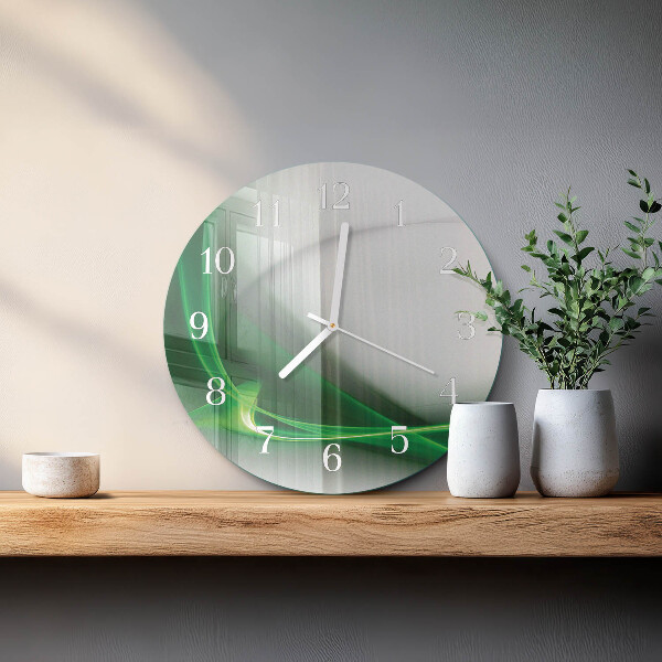 Ronde glazen klok Abstracte lijnen