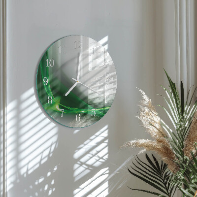 Ronde glazen klok Abstracte lijnen