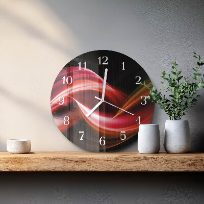 Ronde glazen klok Abstracte lijnen