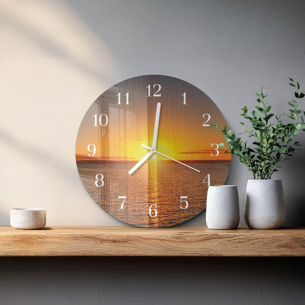 Ronde glazen klok Zonsondergang