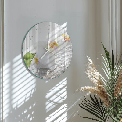Ronde glazen klok Orchidee