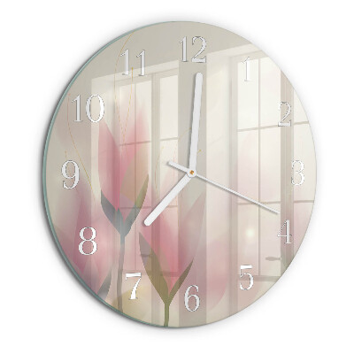Ronde glazen klok Bloemen