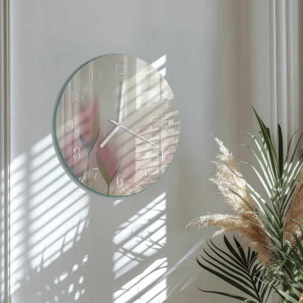 Ronde glazen klok Bloemen