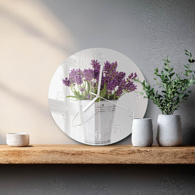 Ronde glazen klok Lavendel