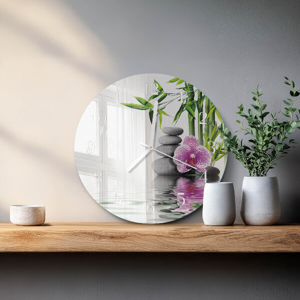 Ronde glazen klok Bloemenboom