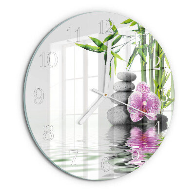 Ronde glazen klok Orchideeënstenen