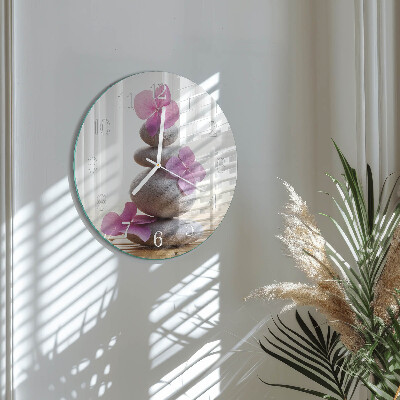 Ronde glazen klok Stone Spa