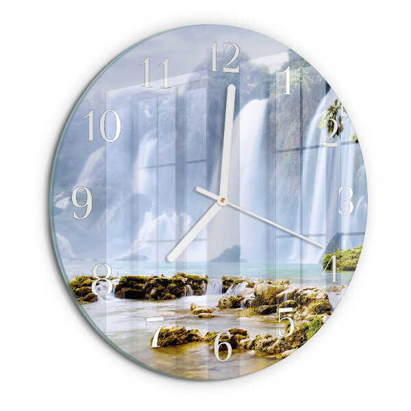 Ronde glazen klok Waterval