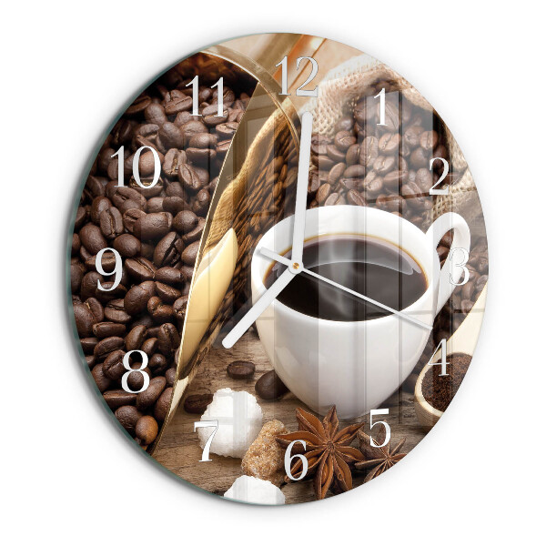 Ronde glazen klok Koffie