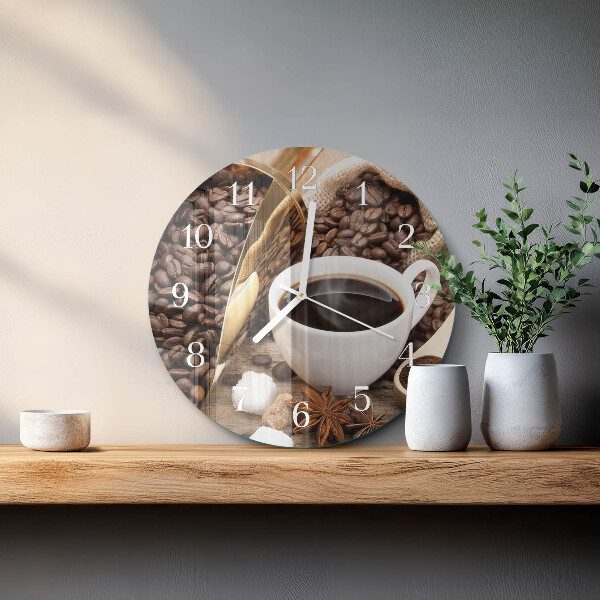 Ronde glazen klok Koffie