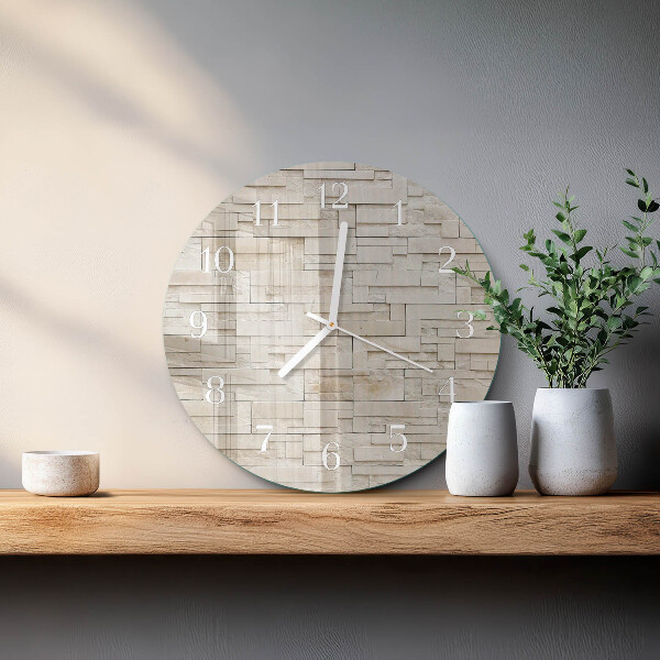 Ronde glazen klok Stenen muur