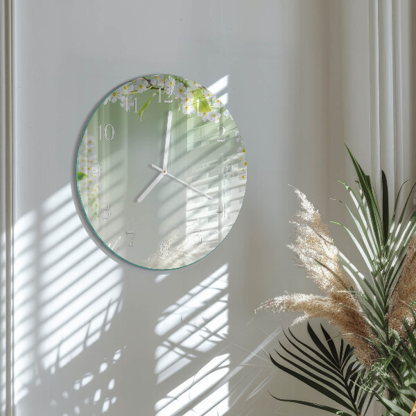 Ronde glazen klok Lente
