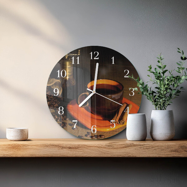Ronde glazen klok Koffie