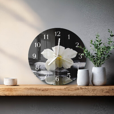Ronde glazen klok Orchideeënstenen