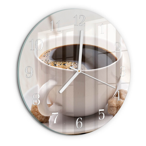 Ronde glazen klok Koffie
