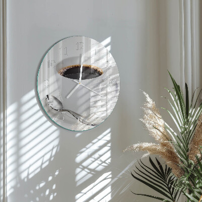 Ronde glazen klok Koffie