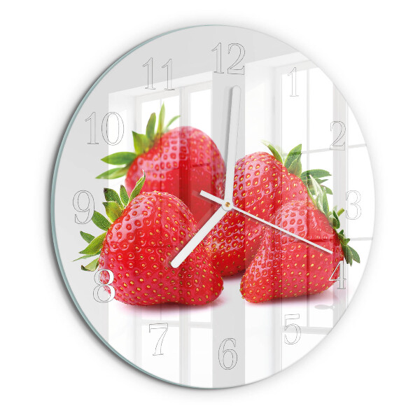 Ronde glazen klok Aardbeien