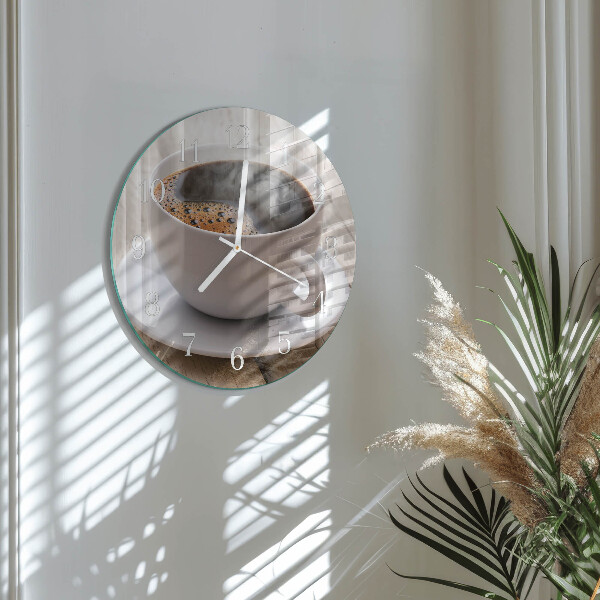 Ronde glazen klok Koffie