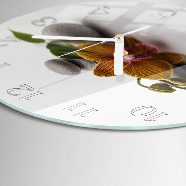 Ronde glazen klok Orchidee