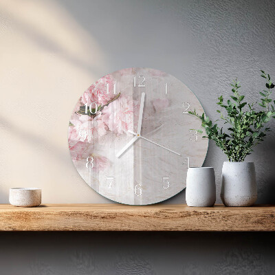 Ronde glazen klok Bloemen