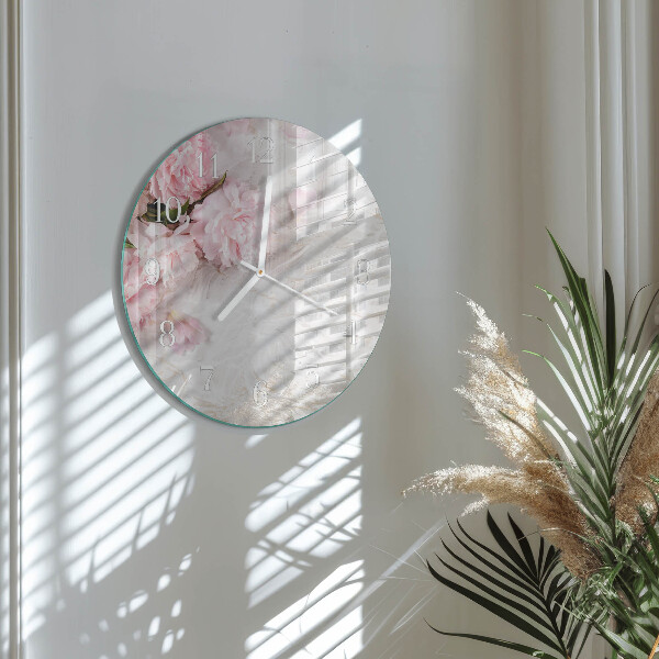 Ronde glazen klok Bloemen
