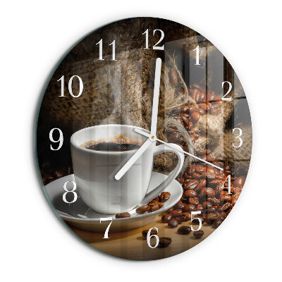Ronde glazen klok Koffie