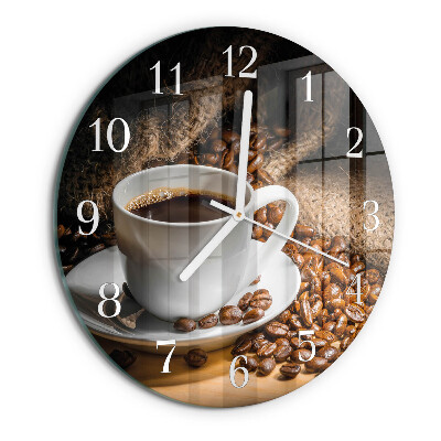 Ronde glazen klok Koffie