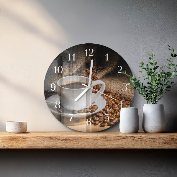 Ronde glazen klok Koffie