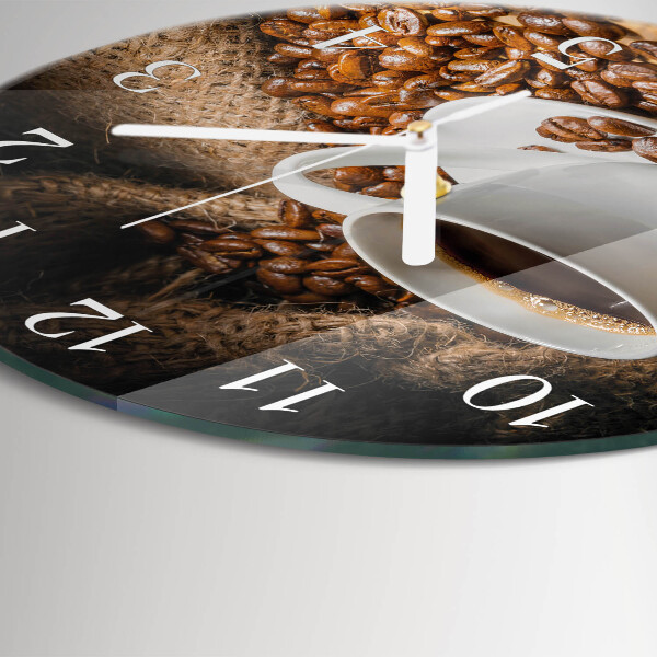 Ronde glazen klok Koffie
