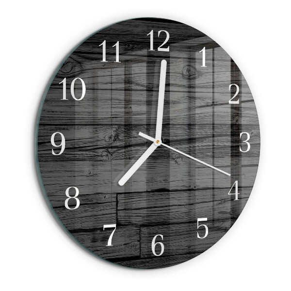 Ronde glazen klok Hout