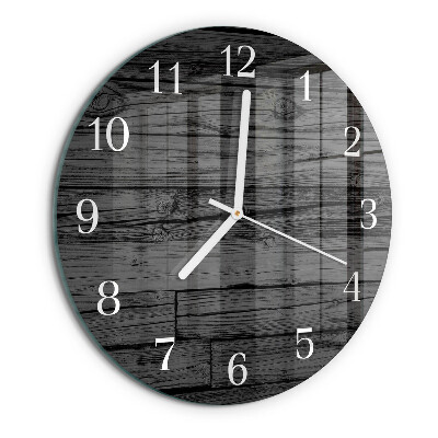 Ronde glazen klok Hout