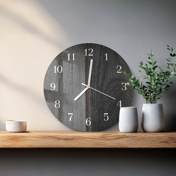 Ronde glazen klok Hout
