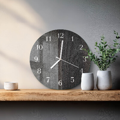 Ronde glazen klok Hout