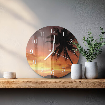 Ronde glazen klok Palm