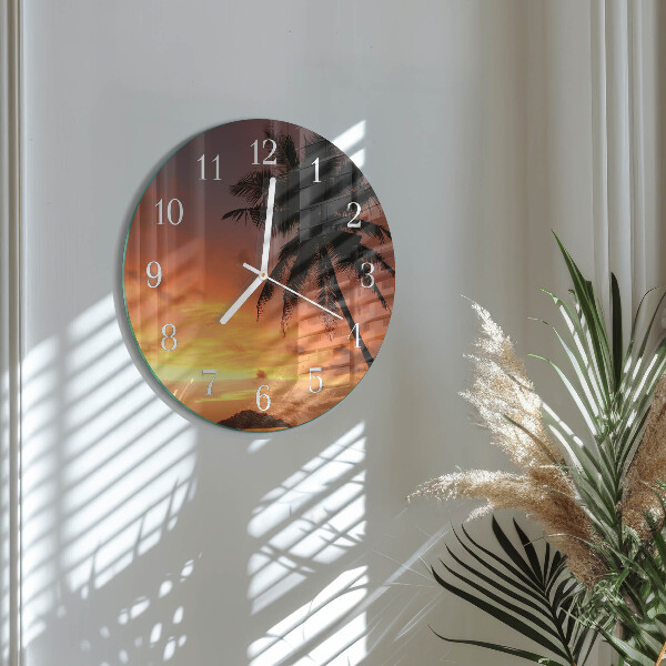 Ronde glazen klok Palm