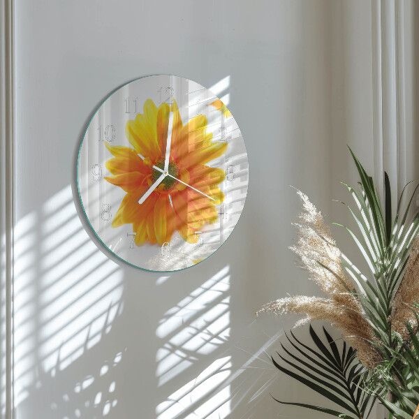 Ronde glazen klok Bloem