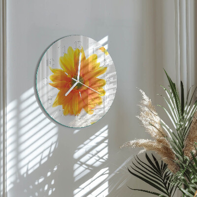 Ronde glazen klok Bloem