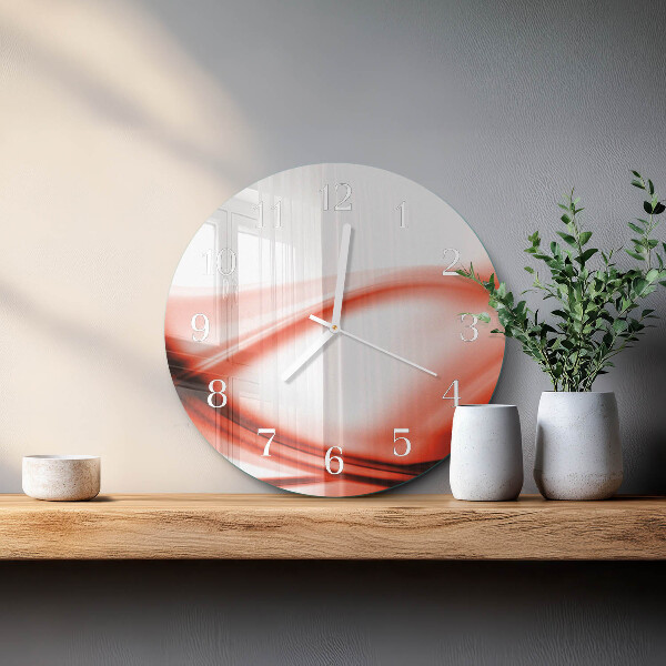 Ronde glazen klok Abstracte lijnen