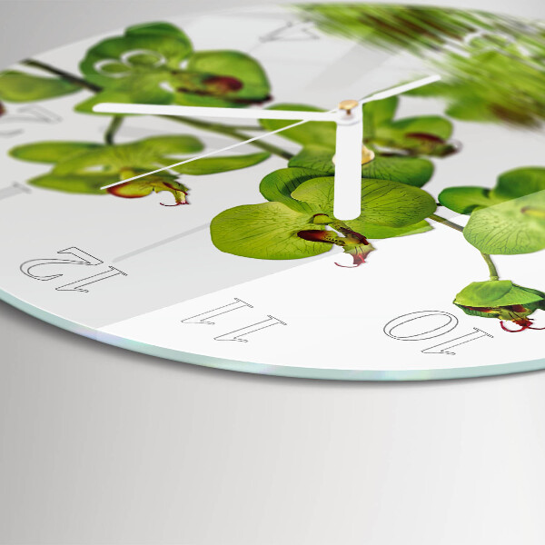 Ronde glazen klok Orchidee