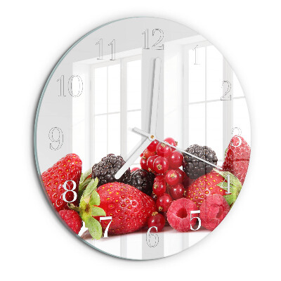 Ronde glazen klok Fruit