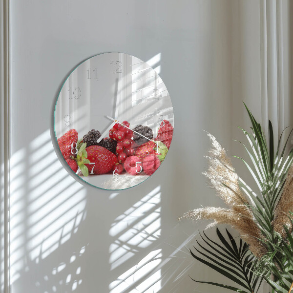Ronde glazen klok Fruit