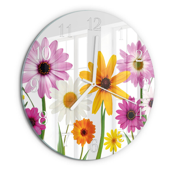 Ronde glazen klok Bloemen