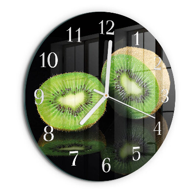 Ronde glazen klok Kiwi