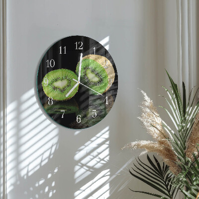 Ronde glazen klok Kiwi