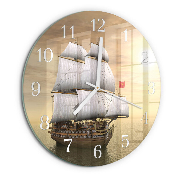 Ronde glazen klok Schip