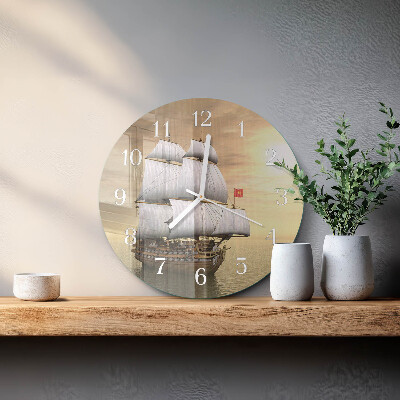 Ronde glazen klok Schip