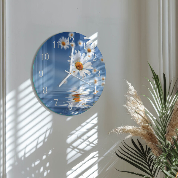 Ronde glazen klok Bloem